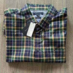 Tommy Hilfiger Green and Blue Casual Button Down Shirt